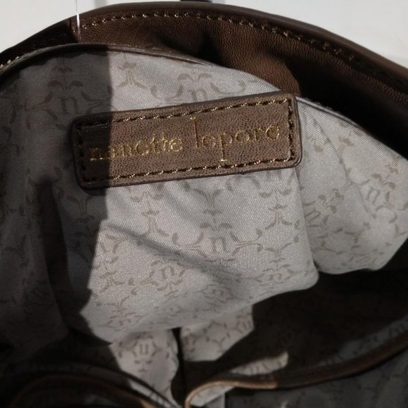 Weaved brown/off white boho bucket Nanette Lepore handbag - Picture 5 of 9